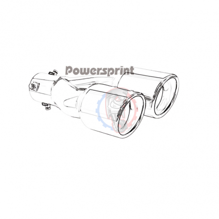 Deux double sorties échappement Powersprint Gauche 76mm -SWAPLAND-