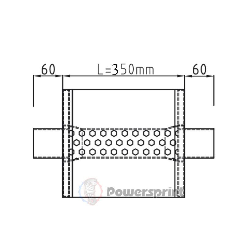 Echappement ovale Powersprint diamètres 60 mm HF 25 - swapland -