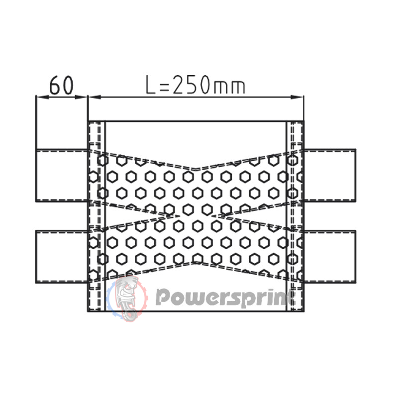 Echappement ovale Powersprint X-lead diamètres 4 x 63,5 mm HF 25 - swapland -