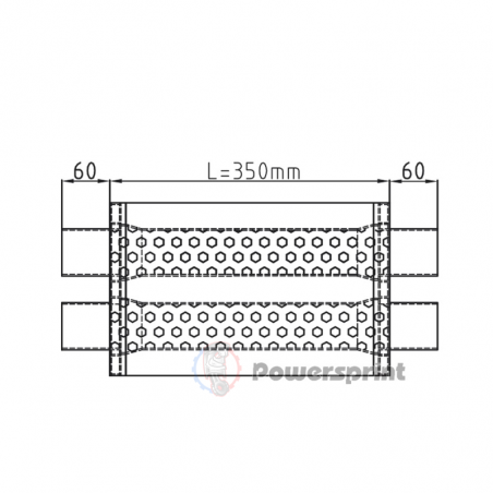 Echappement ovale Powersprint double diamètres 2x50 mm HF 25 - swapland -