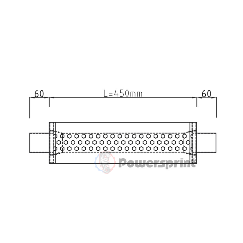 Echappement ovale Powersprint diamètres 60 mm HF 45 - swapland -