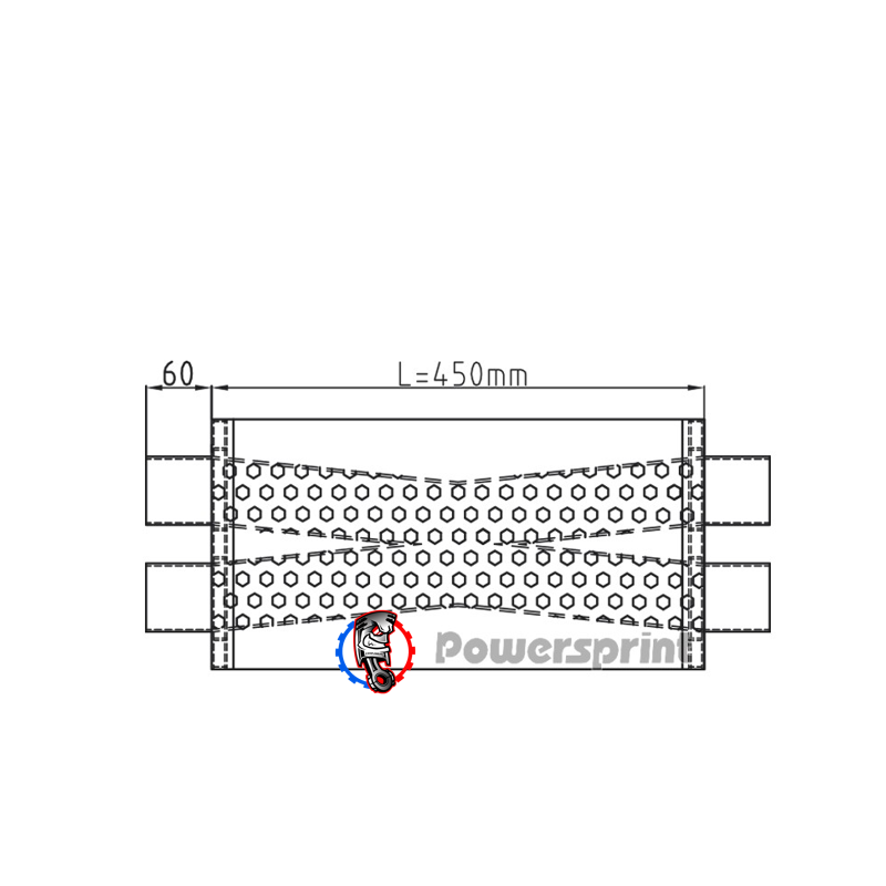 Echappement ovale Powersprint X-lead diamètres 4 x 63,5 mm HF 45 - swapland -