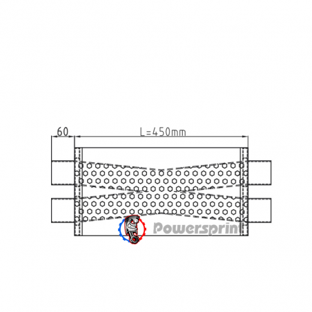 Echappement ovale Powersprint X-lead diamètres 4 x 63,5 mm HF 45 - swapland -