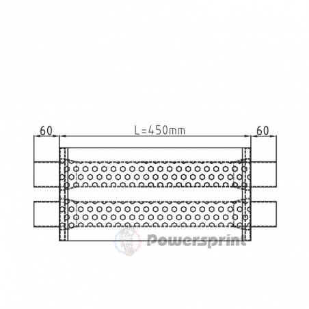 Echappement ovale Powersprint diamètres 2x63.5 mm HF 45 - swapland -