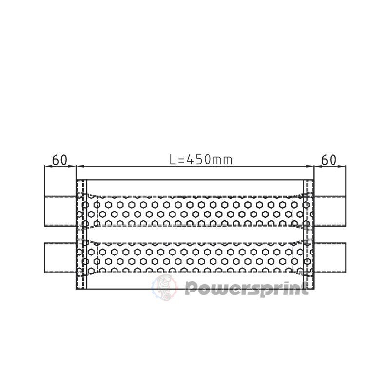 Echappement ovale Powersprint diamètres 2x76 mm HF 45 - swapland -
