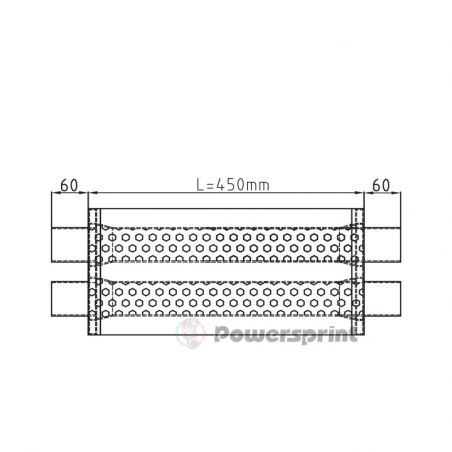 Echappement ovale Powersprint diamètres 2x76 mm HF 45 - swapland -