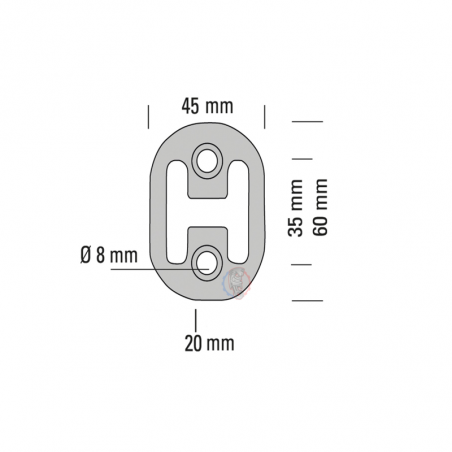 Silent Bloc Ø8 45 x 60 d'échappement Powersprint  - SWAPLAND -