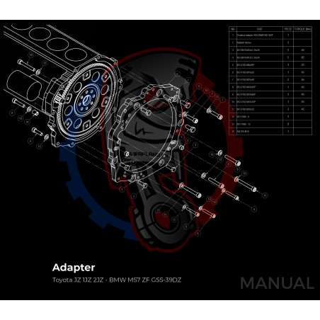 Entretoise moteur Toyota Aristo Lexus GS 300 S140 S160 2JZ boite de vitesses BMW ZF / GETRAG ou ZF 8HP 8HP70 / BMW DCT DKG