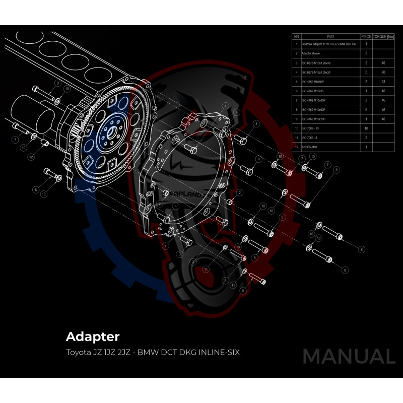 Entretoise moteur Altezza AS300 IS300 Aristo JZS147 JZS16 JCE10 2JZ boite de vitesses BMW ZF / GETRAG ou ZF 8HP 8HP70 / BMW DCT