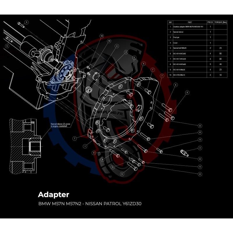 Entretoise moteur BMW M57N M57N2 3L Diesel boite de vitesses Nissan Patrol Y61 ZD30