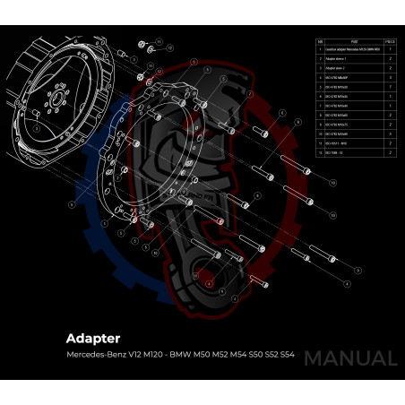 Entretoise moteur Mercedes-Benz V12 M120 boite de vitesses BMW DCT 8HP (manuelle et automatique)