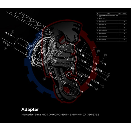 Entretoise moteur Mercedes-Benz M104 OM605 OM606 boite de vitesses BMW M57N M57N2 N54 / 8HP (manuelle)