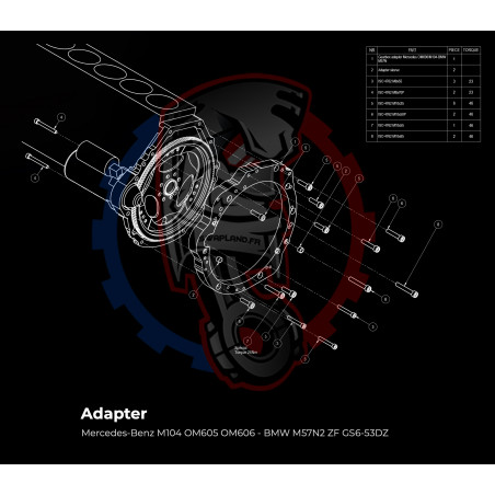 Entretoise moteur Mercedes-Benz M104 OM605 OM606 boite de vitesses BMW M57N M57N2 N54 / 8HP (manuelle)