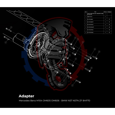 Entretoise moteur Mercedes-Benz M104 OM605 OM606 boite de vitesses BMW M57N M57N2 N54 / 8HP (manuelle)