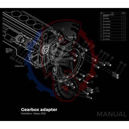 Entretoise moteur Ford Barra boite de vitesses Nissan 350Z Z33 370Z Z34