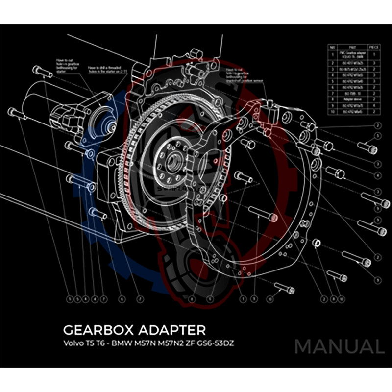 Entretoise moteur Volvo T5 T6 boite de vitesses BMW DCT 8HP (manuelle et automatique)