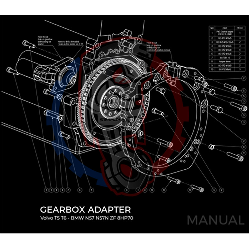 Entretoise moteur Volvo T5 T6 boite de vitesses BMW DCT 8HP (manuelle et automatique)
