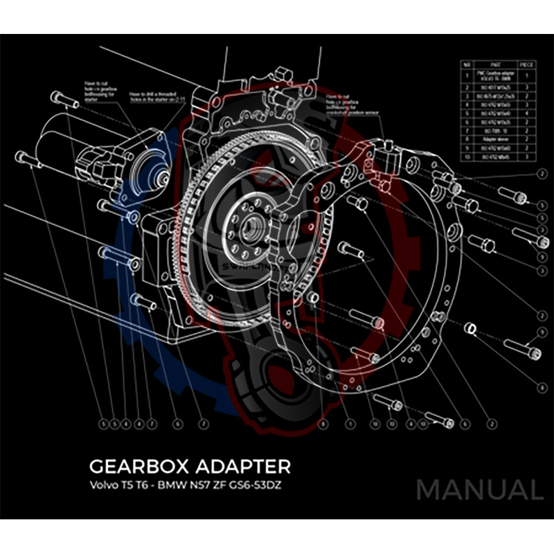 Entretoise moteur Volvo T5 T6 boite de vitesses BMW DCT 8HP (manuelle et automatique)
