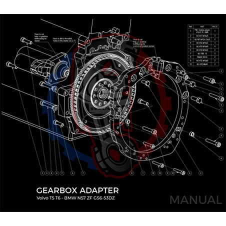Entretoise moteur Volvo T5 T6 boite de vitesses BMW DCT 8HP (manuelle et automatique)