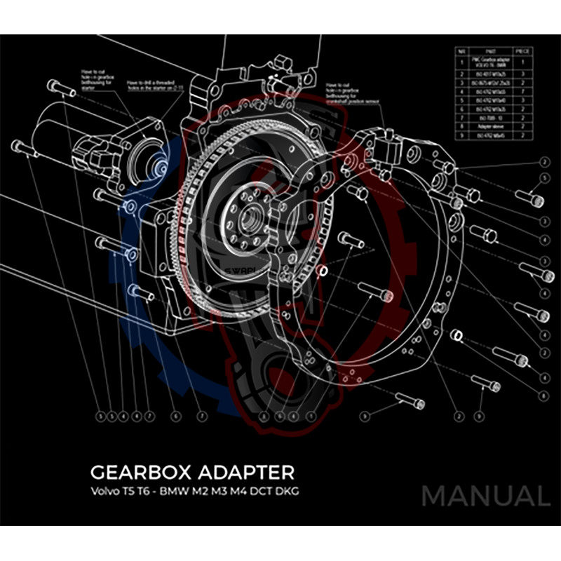 Entretoise moteur Volvo T5 T6 boite de vitesses BMW DCT 8HP (manuelle et automatique)