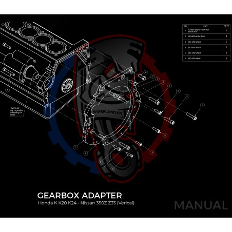 Entretoise moteur Honda K K20 K24 boite de vitesses Nissan 350Z Z33 370Z Z34 CD009 (Position moteur verticale)