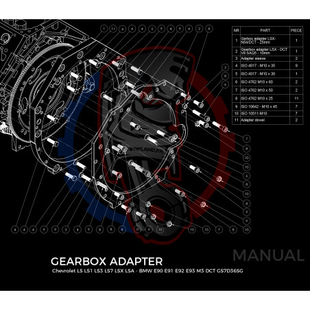 Entretoise moteur GM Chevrolet LS boite de vitesses BMW GS7D36SG DCT DKG V8