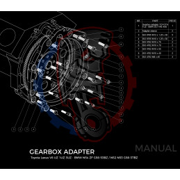 Entretoise moteur Toyota UZ boîte de vitesses BMW DCT DKG GS7D36SG N54 GS6-53BZ 2