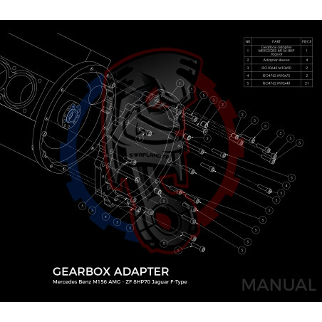 Entretoise moteur Mercedes-Benz V8 M156 AMG boîte de vitesses Jaguar ZF 8HP70