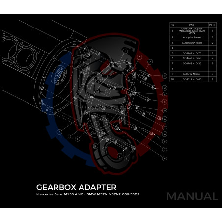 Entretoise moteur Mercedes-Benz V8 M156 AMG boîte de vitesses manuelle BMW (M57N2 / N54)