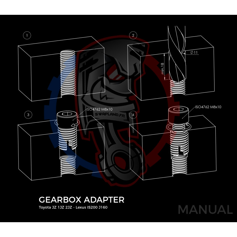 Entretoise moteur Toyota JZ 1JZ 2JZ boîte de vitesses manuelle Lexus IS200 J160 Aisin AZ6 1G-FE (1ère gen)