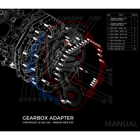 Entretoise moteur GM Chevrolet LS boîte de vitesses Nissan 350Z Z33 370Z Z34