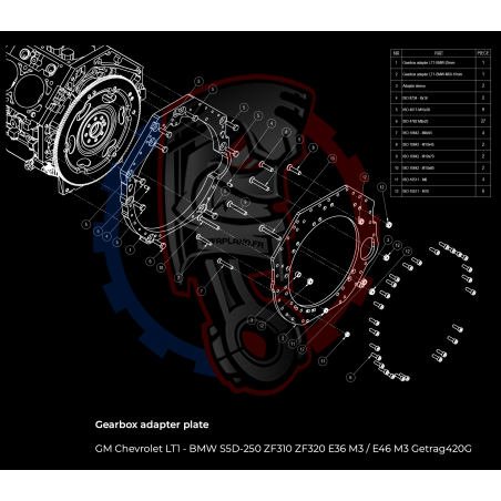 Entretoise moteur GM Chevrolet LS  LT LM LQ boîte de vitesses manuelle BMW (M50-M57)