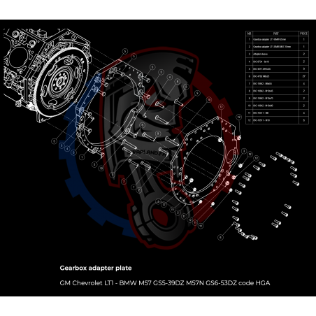 Entretoise moteur GM Chevrolet LS  LT LM LQ boîte de vitesses manuelle BMW (M50-M57)