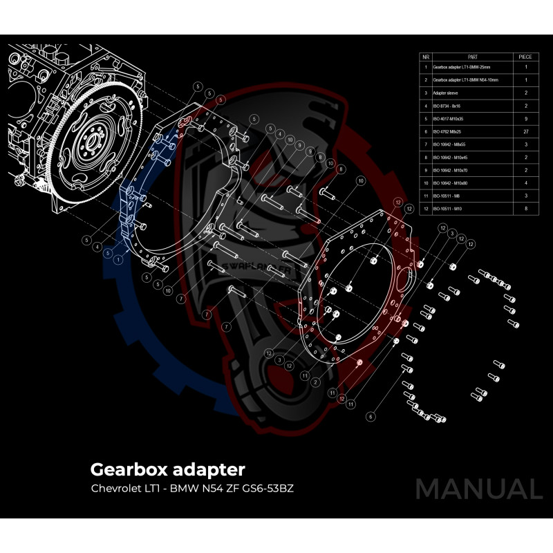 Entretoise moteur GM Chevrolet LS  LT LM LQ boîte de vitesses manuelle BMW (M57N2 / N54)