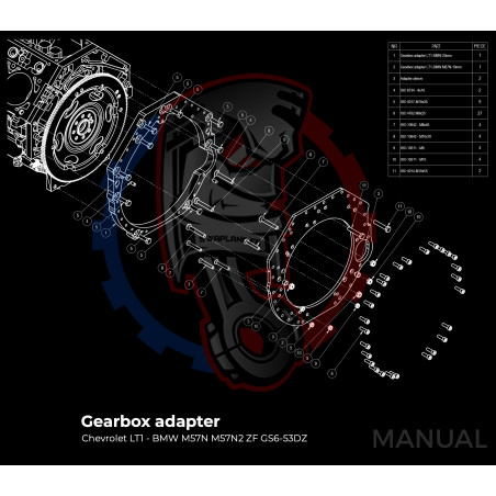 Entretoise moteur GM Chevrolet LS  LT LM LQ boîte de vitesses manuelle BMW (M57N2 / N54)