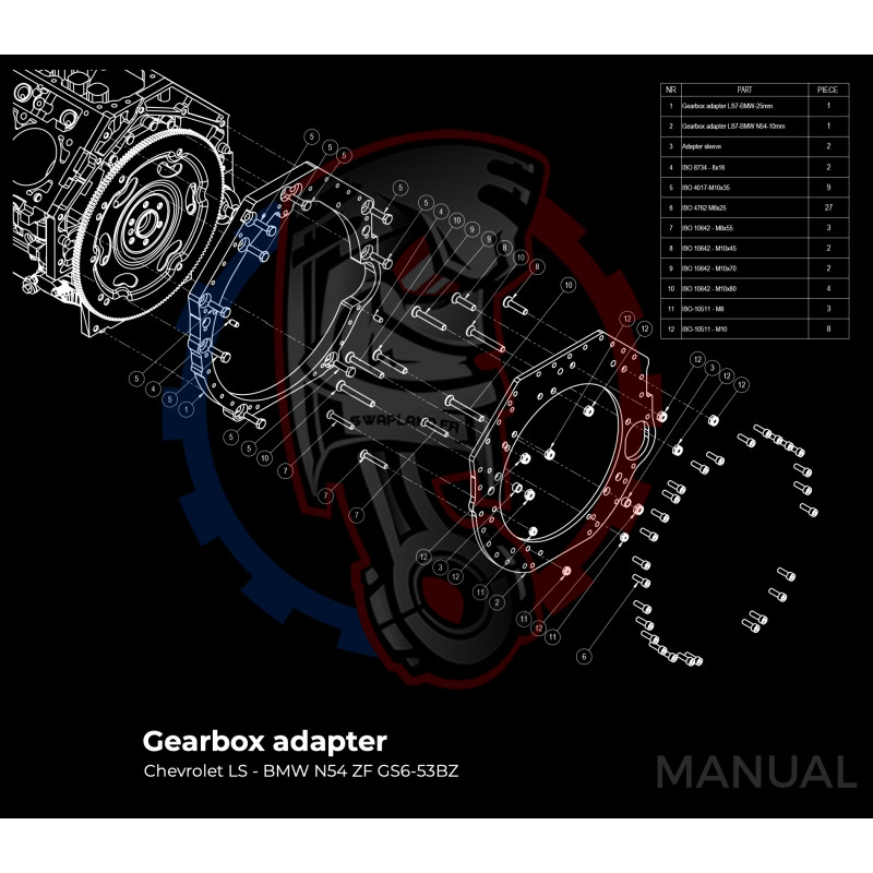 Entretoise moteur GM Chevrolet LS  LT LM LQ boîte de vitesses manuelle BMW (M57N2 / N54)