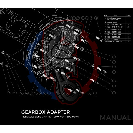 Entretoise moteur Mercedes-Benz V8 M113 V6 M112 boîte de vitesses manuelle BMW (M57N2 / N54)