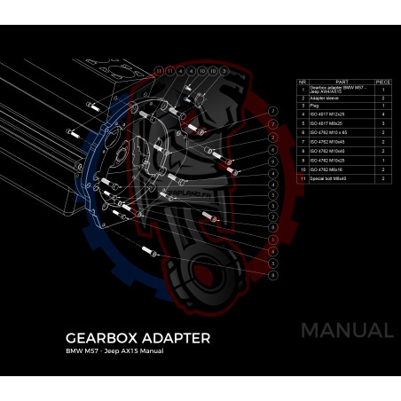 Entretoise moteur BMW M57 3L Diesel boîte de vitesses Jeep XJ Cherokee AX15 / AW4