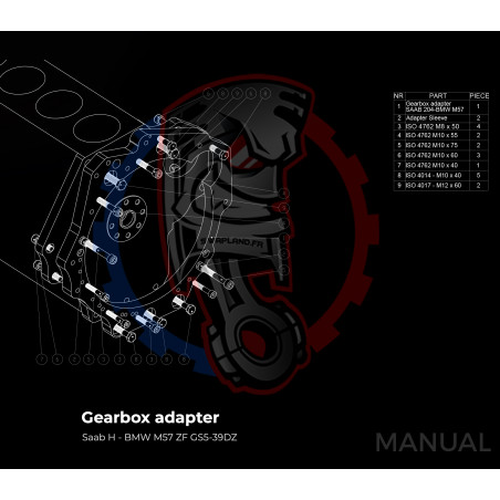 Entretoise moteur Saab H B204 B205 B234 B235 boîte de vitesses BMW M50-M57 RWD (propulsion arrière) - Swapland