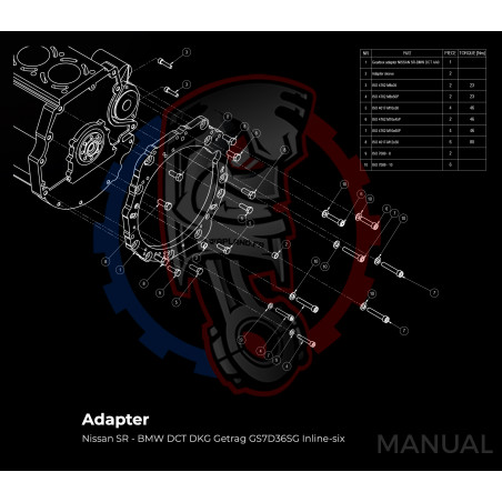 Entretoise moteur Nissan SR20DE SR20DET boîte de vitesses manuelle et automatique BMW DCT 8HP - Swapland