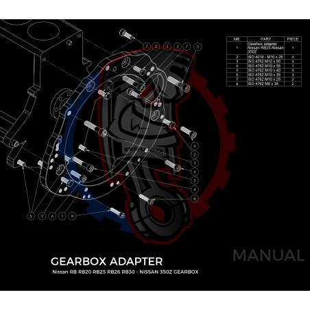 Entretoise moteur Nissan RB RB20 RB25 RB26 RB30 boîte de vitesses Nissan 350Z Z33 370Z Z34 CD009 - Swapland