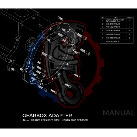 Entretoise moteur Nissan RB RB20 RB25 RB26 RB30 boîte de vitesses Nissan 350Z Z33 370Z Z34 CD009 - Swapland