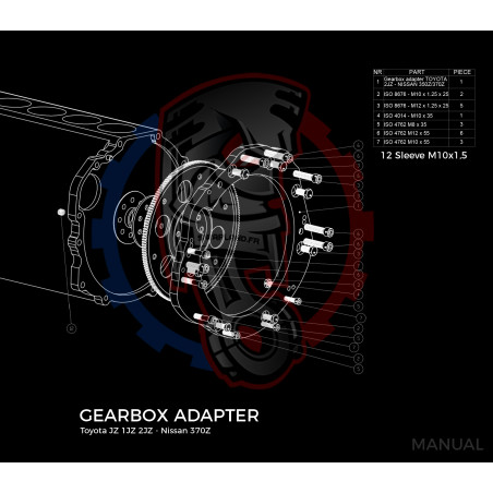 Entretoise moteur Toyota JZ 1JZ 2JZ boîte de vitesses Nissan 350Z Z33 370Z Z34 CD009 - Swapland