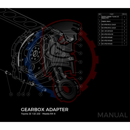 Entretoise moteur Toyota JZ 1JZ 2JZ boîte de vitesses Mazda RX-8 - Swapland