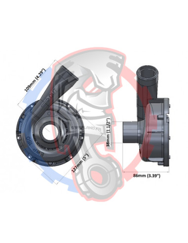 Dimensions pompe à eau électrique alu EWP150