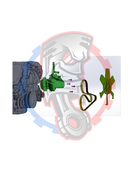 Représentation 3D des éléments du kit