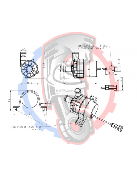 Plans pompe à eau à moteur brushless 37L/min 12V