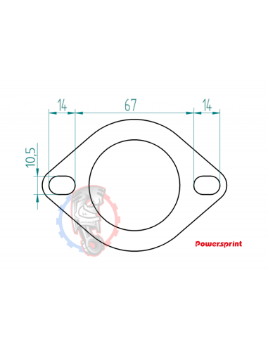 Bride 2 trous Powersprint Ø 38 mm inox - Swapland -