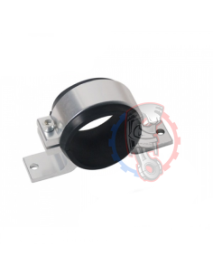 Support pompe à essence aluminium gris.