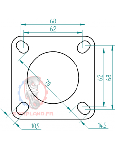 Bride inox 4 trous d’échappement Powersprint Ø 55 mm  2